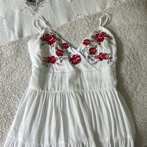 white dress with flowers